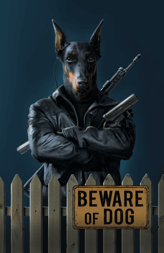 Beware of Dog Wall Mural