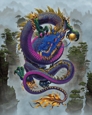 Good Fortune Dragon Wall Mural