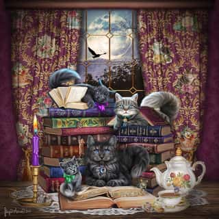 Storytime Cats and Books Wall Murals