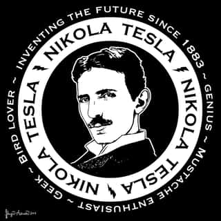 Tesla Black and White Wall Mural
