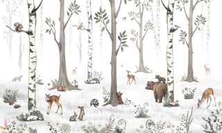 White Forest Wall Mural