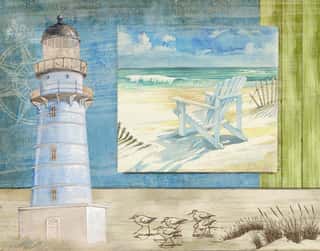 Beachside Collage I Wall Mural