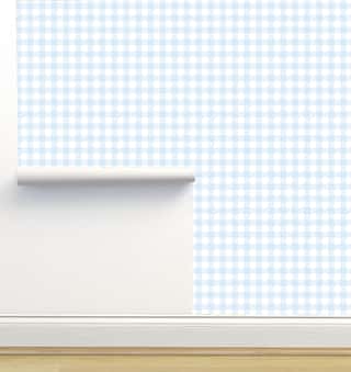 Gingham Baby Blue Wallpaper by Erin Kendal