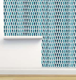 Snake Feels Blue White Wallpaper by Monor Designs