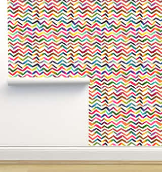 Colorful Chevron Stripes Wallpaper by Ninola Designs