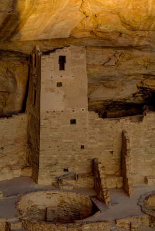 Last Rays Over a Mesa Verde Cliff Tower Wall Mural