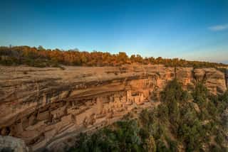 Sunset Glow Over Mesa Verde Cliff Palace Wall Mural