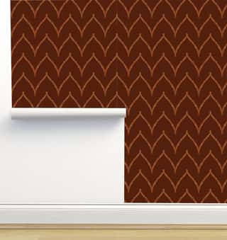Waves Brown Wallpaper by Monor Designs