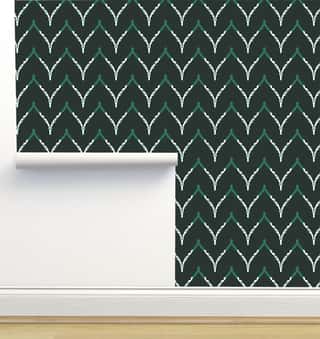Waves Green Wallpaper by Monor Designs