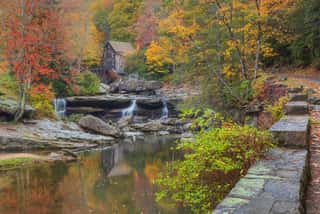 Glade Creek Grist Mill in Autumn 2 Wall Mural