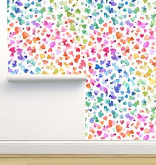 Colorful Love Hearts Wallpaper by Ninola Designs