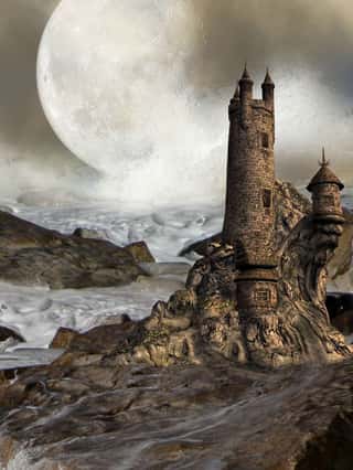 Full Moon Fantasy Castle Wall Mural