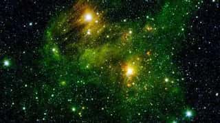 Green Space Nebula Elements Of This Image Furnished By NASA Wall Mural