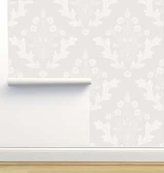 First Damask Griege Wallpaper by Lisee Ree