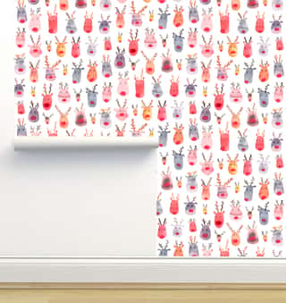 Cute Rudolph Reindeers Wallpaper by Ninola Designs