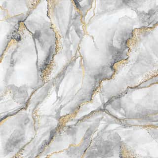 Abstract Background, Creative Texture Of White Marble With Gold Veins, Artistic Paint Marbling, Artificial Fashionable Stone, Marbled Surface Wall Mural