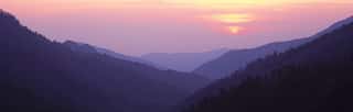 Silhouette Of Mountains At Sunset, Great Smoky Mountains, Great Smoky Mountains National Park, Tennessee, USA Wall Mural