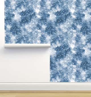 Abstract Cold Snow Blue Wallpaper by Ninola Designs