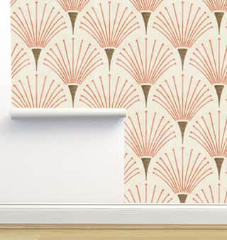 Albertine Pink and Olive Wallpaper by Amy MacCready