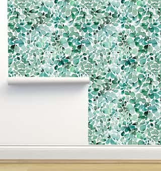 Eucalyptus Leaffy Green Wallpaper by Ninola Designs
