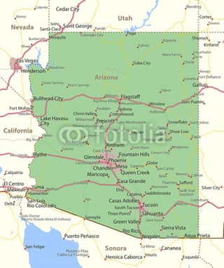 Arizona-US-States-VectorMap-A Wall Mural