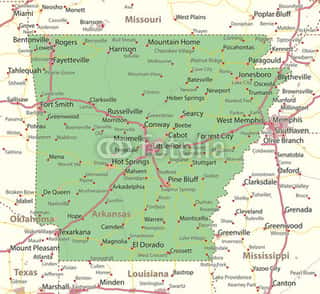 Arkansas-US-States-VectorMap-A Wall Mural