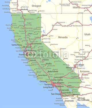 California-US-States-VectorMap-A Wall Mural