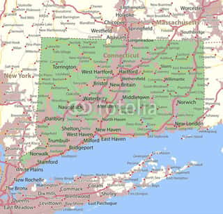 Connecticut-US-States-VectorMap-A Wall Mural