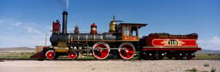 Train Engine On A Railroad Track, Locomotive 119, Golden Spike National Historic Site, Utah, USA Wall Mural