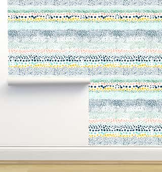 Little Textured Dots-White Wallpaper by Ninola Designs