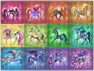 Rainbow Unicorns Wall Mural