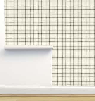 Grid Charcoal Wallpaper by Erin Kendal