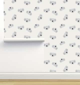 Koalas Off White Wallpaper by Erin Kendal