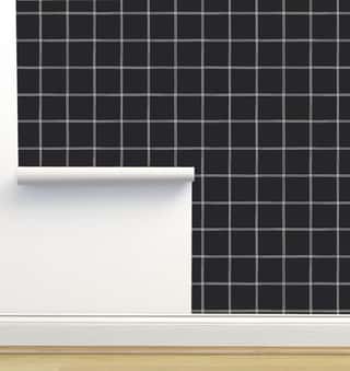 Double Grid Black Wallpaper by Erin Kendal