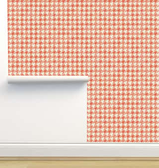 Houndstooth in Lipstick Red Wallpaper by Erin Kendal