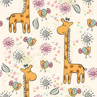 Baby Giraffes Wallpaper Mural Wall Mural