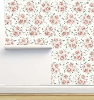 Peach Bouquet Wallpaper by Lisee Ree