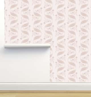 Ribbon Floral Wallpaper by Lisee Ree
