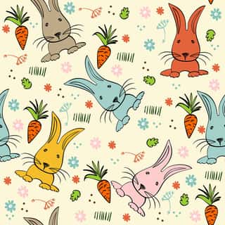 Cute Bunny Wallpaper Mural Wall Mural