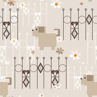 Dogs And Fences Wallpaper Mural Wall Mural