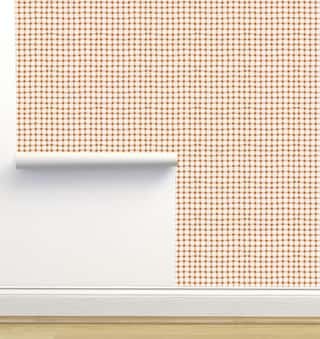 Wobbly Gingham in Copper Wallpaper by Erin Kendal