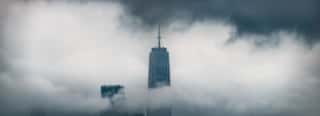 Panoramic of Freedom Tower Clouds 2 Wall Mural