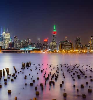 NYC Panorama from the Waters Wall Mural
