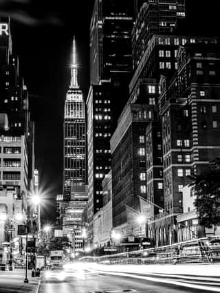Empire State Building Black and White Wall Mural