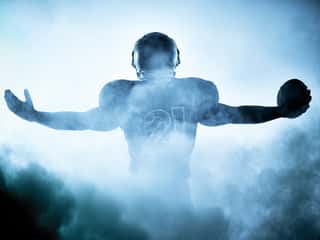 American Football Player Silhouette Wall Mural