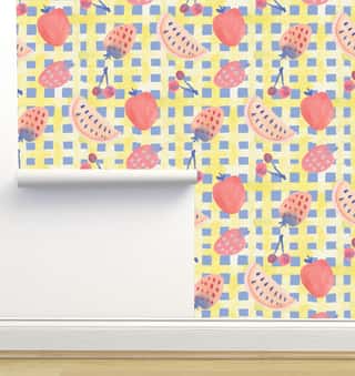 Acid Yellow Collection Floral Gray 2 Wallpaper by Jenna Rainey