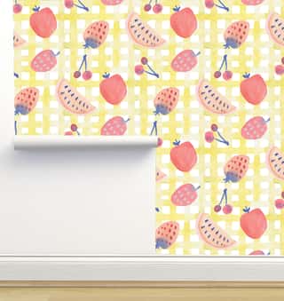 Acid Yellow Collection Floral Gray 5 Wallpaper by Jenna Rainey