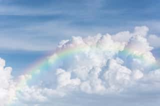 Beautiful Classic Rainbow Across In The Blue Sky After The Rain Wall Mural