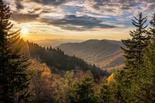Great Smoky Mountains, Autumn Sunrise Tennessee Wall Mural