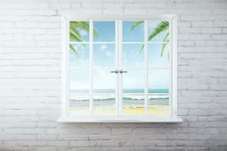Window With Beach View Wall Mural
